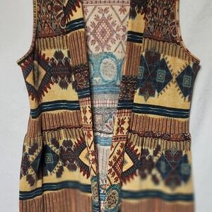 Ethnic Patterned Sleeveless Tank Top